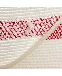 Pre-Owned Stella Mccartney Women's White/pink Open Striped Knit Fringe Detail Dress