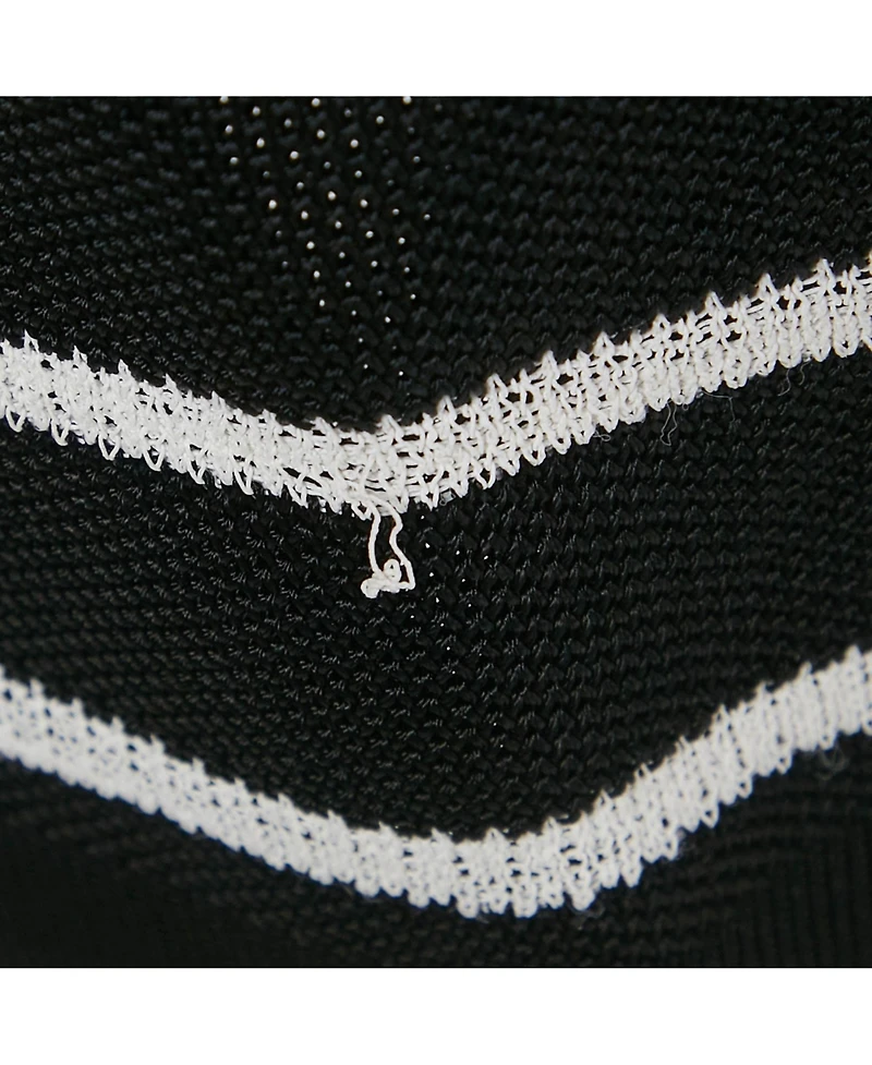 Pre-Owned Balmain Women's Black Striped Knit And Mesh Mini Bodycon Dress