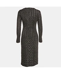 Pre-Owned Missoni Women's Black Zig Zag Lurex Knit Short Dress