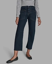 Bcbg Women's Seamed Barrel Mid-Rise Jeans