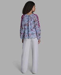 Bcbg Women's Long-Sleeve Tie Detail Pull-On Top