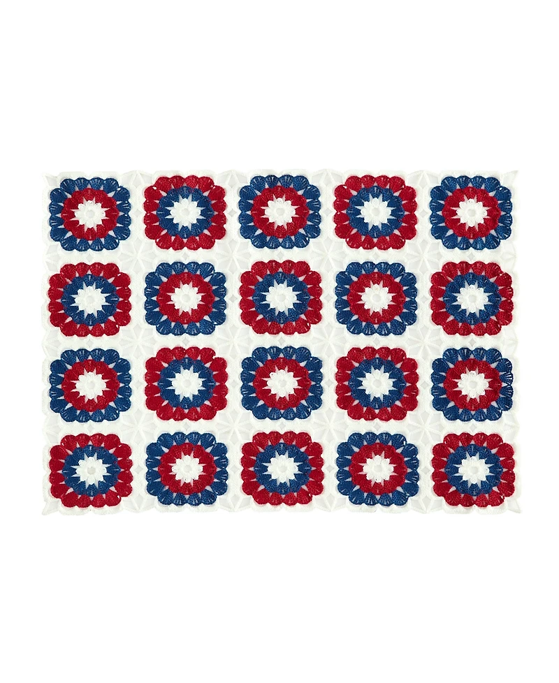 Elrene Crochet Patriotic Fireworks Placemats, Set of 4