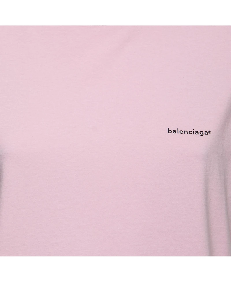 Pre-Owned Balenciaga Women's Pink Cotton Logo T-Shirt