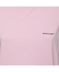 Pre-Owned Balenciaga Women's Pink Cotton Logo T-Shirt