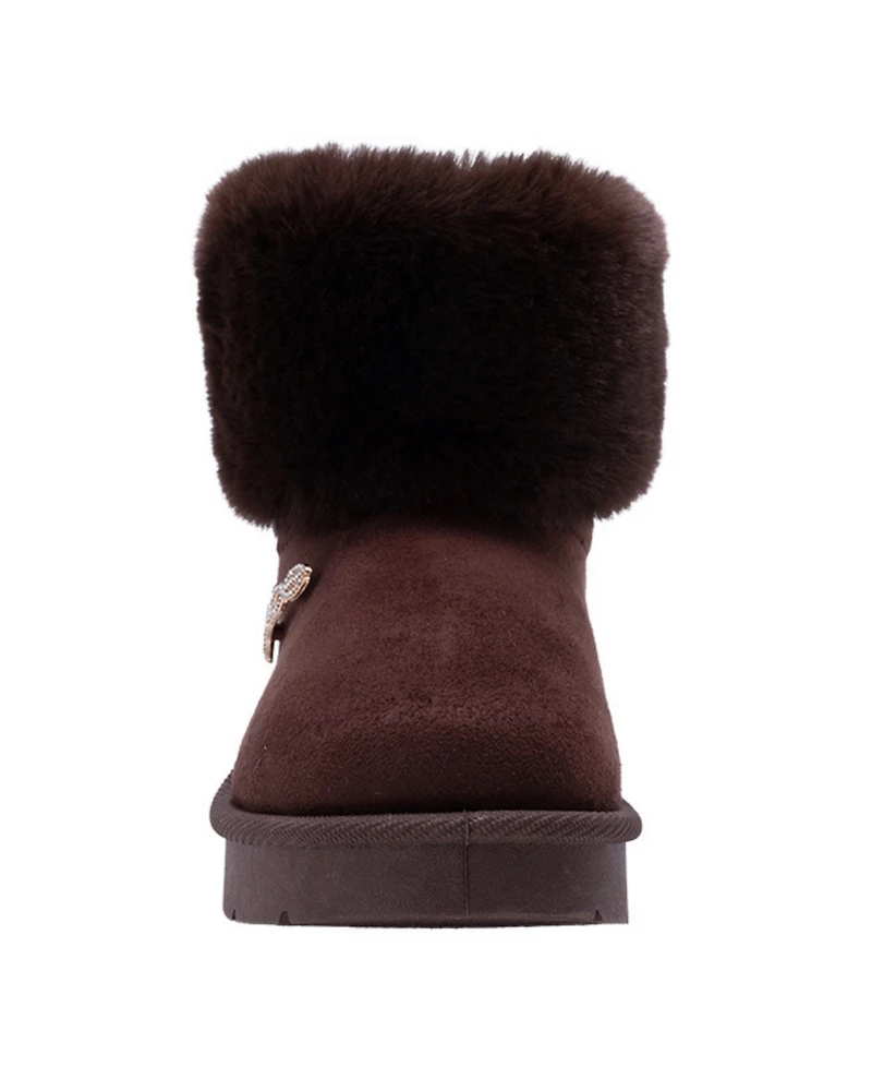 Bebe Girls' 1-13 Cuff Rhinestone Logo Boots