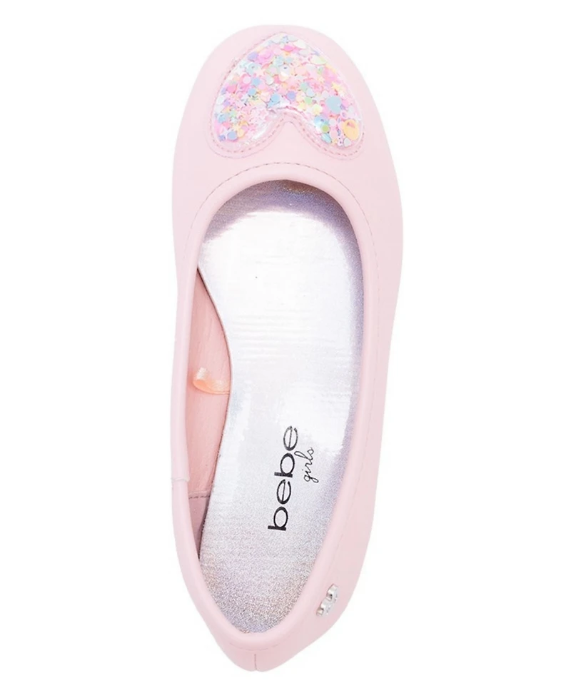 Bebe Girls' 1-13 Puffy Heart Slip-On Ballet Flats