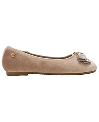 Bebe Girls' 1-13 Rhinestone Bow Ballet Flats