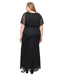 Sl Fashions Plus V-Neck Maxi Dress