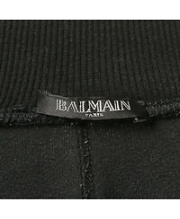 Pre-Owned Balmain Women's Black Velour Quilted Detail Pants
