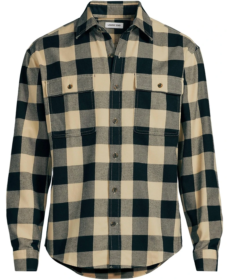 Lands' End Men's Long Sleeve RainDefense Flannel Shirt