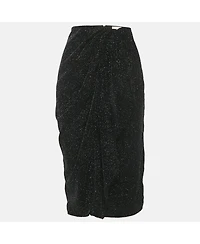 Pre-Owned Isabel Marant Women's Etoile Black Glittered Velvet Alyssa Midi Skirt