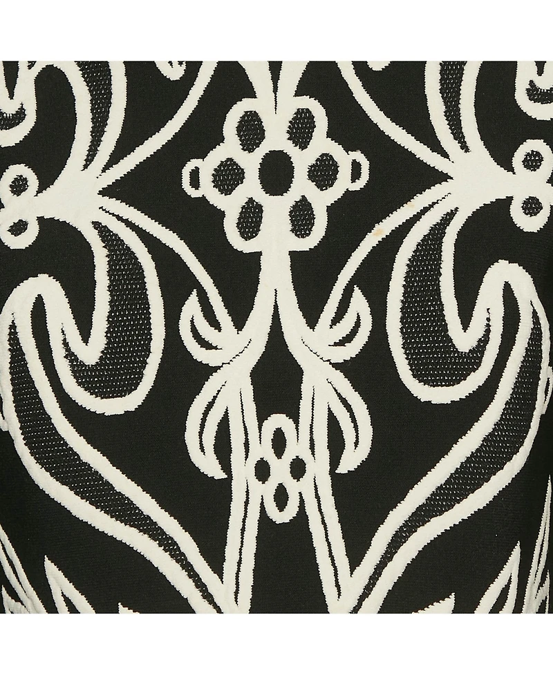 Pre-Owned Alexander Mcqueen Women's Black Floral Embossed Knit Crop Top