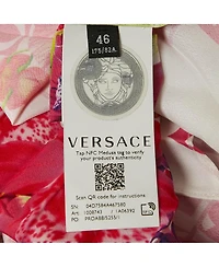 Pre-Owned Versace Women's Multicolor Floral Print Satin Pleated Asymmetric Midi Skirt