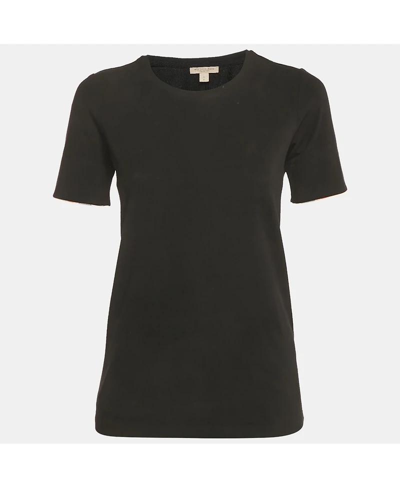 Pre-Owned Burberry Women's Black Jersey Crewneck T-Shirt