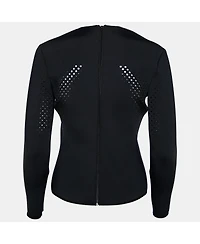 Pre-Owned Balenciaga Women's Black Perforated Neoprene Piaf Top