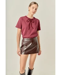 English Factory Women's Beaded Bow T-Shirt