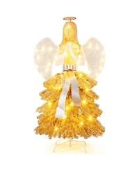 Costway 3 Pcs Lighted Penguin Family with 194 Led Lights Zip Ties & Ground Stakes