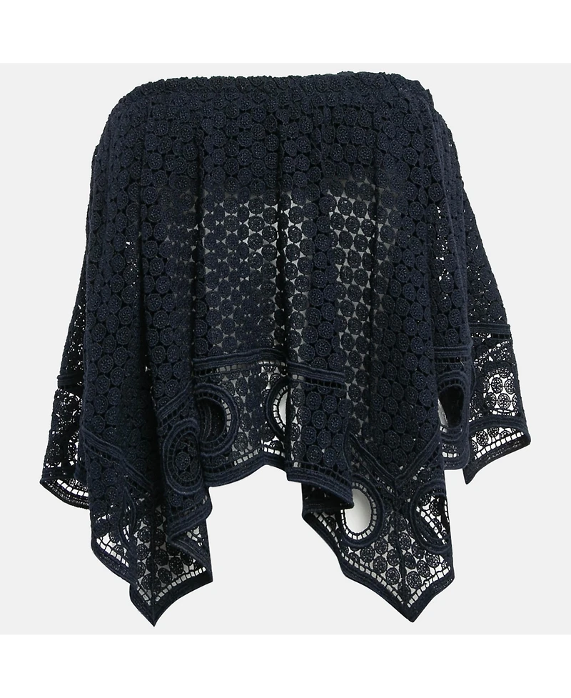 Pre-Owned Chloe Women's Navy Blue Lace Asymmetric Strapless Top