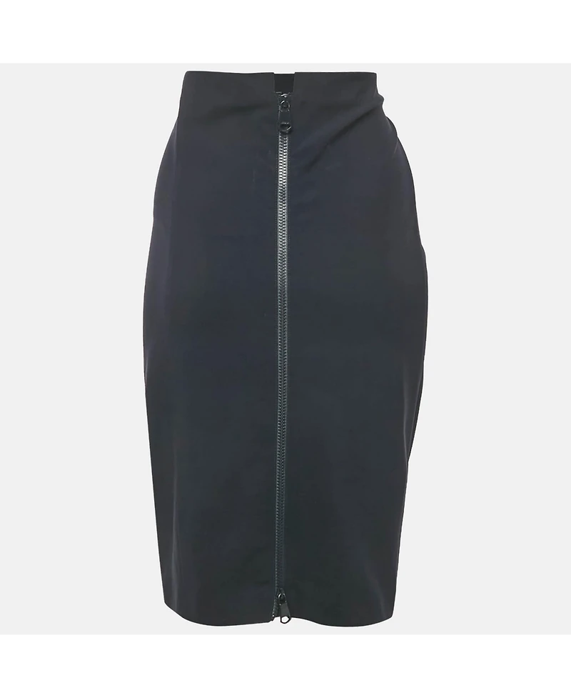 Pre-Owned Versace Women's Navy Blue Knit Knee Length Skirt