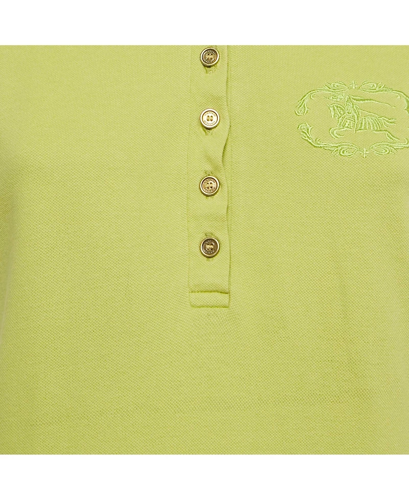 Pre-Owned Burberry Women's Green Pique Polo T-Shirt