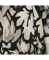 Pre-Owned Burberry Women's Floral Print Satin Silk Tie-Up Neck Detail Blouse