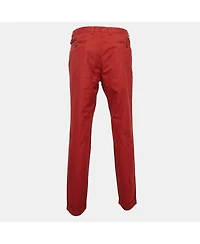 Pre-Owned Dolce & Gabbana Men's Pre-Owned Dolce & Gabbanna Red Cotton Straight Leg Pants