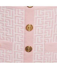 Pre-Owned Balmain Women's Pink Monogram Jacquard Knit Mini Skirt