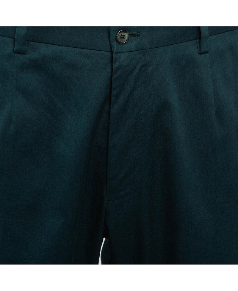 Pre-Owned Dolce & Gabbana Men's Green Cotton Formal Trousers