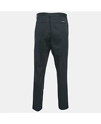 Pre-Owned Dolce & Gabbana Men's Black Cotton Tailored Trousers