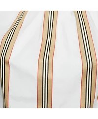 Pre-Owned Burberry Women's White Cotton Nova Stripe Detail Button Back