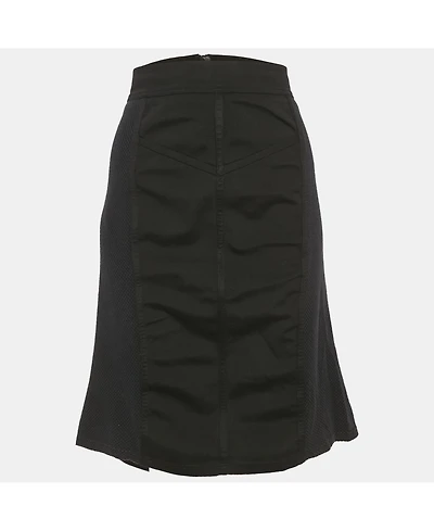 Pre-Owned Burberry Women's Black Mesh Trim Jersey Pencil Skirt