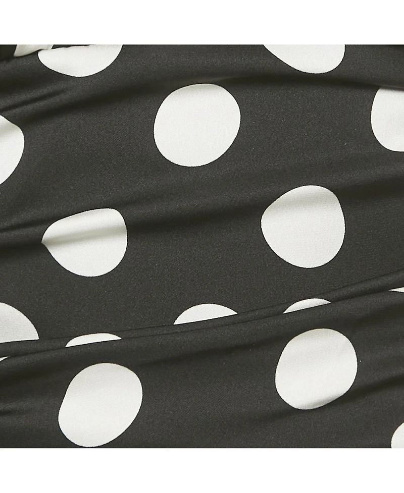 Pre-Owned Dolce & Gabbana Women's Black Polka Dots Print Silk Halter Neck Top