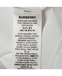 Pre-Owned Burberry Women's White Logo Embroidered Cotton Crew Neck T-Shirt