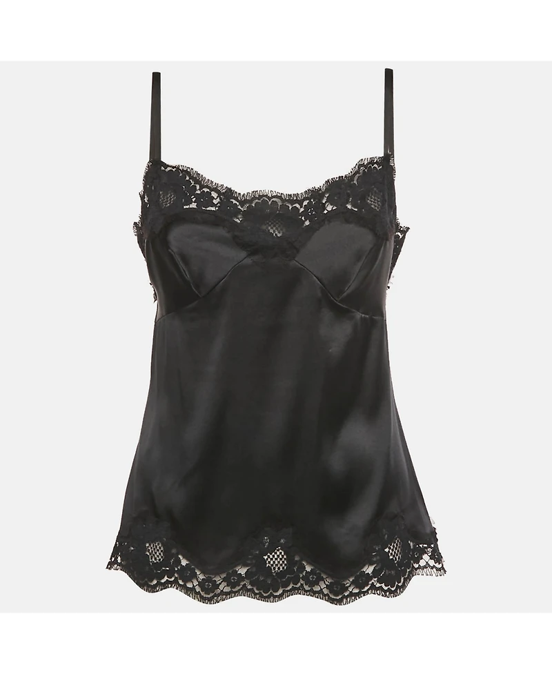Pre-Owned Dolce & Gabbana Women's Black Lace Sleeveless Top