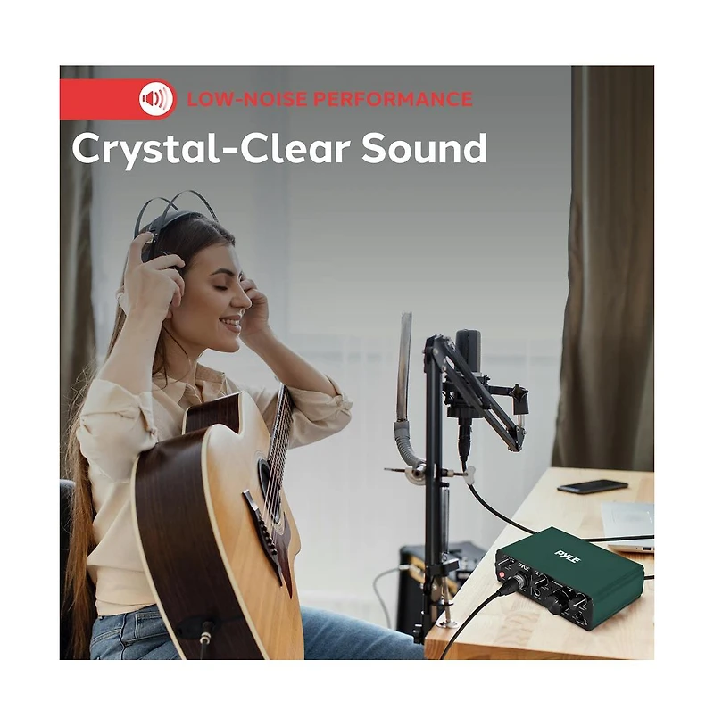 Pyle 2IN 2OUT Usb/Asio Audio Interface for Recording & Podcasting (PMUX42.5)