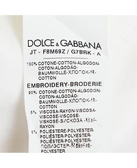 Pre-Owned Dolce & Gabbana Women's Cotton Logo Embellished Detail Cap Sleeve T-Shirt