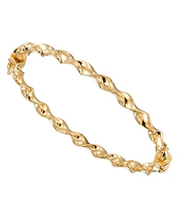 Macy's High Polished Twisted Bangle in 18k Yellow Gold Over Sterling Silver