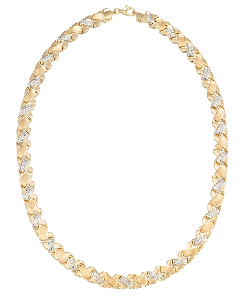 Macy's Diamond Cut Necklace in 18k Two-Tone Gold Over Sterling Silver