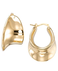 Macy's High Polished Concave Round Hoop Earrings in 18k Yellow Gold Over Sterling Silver