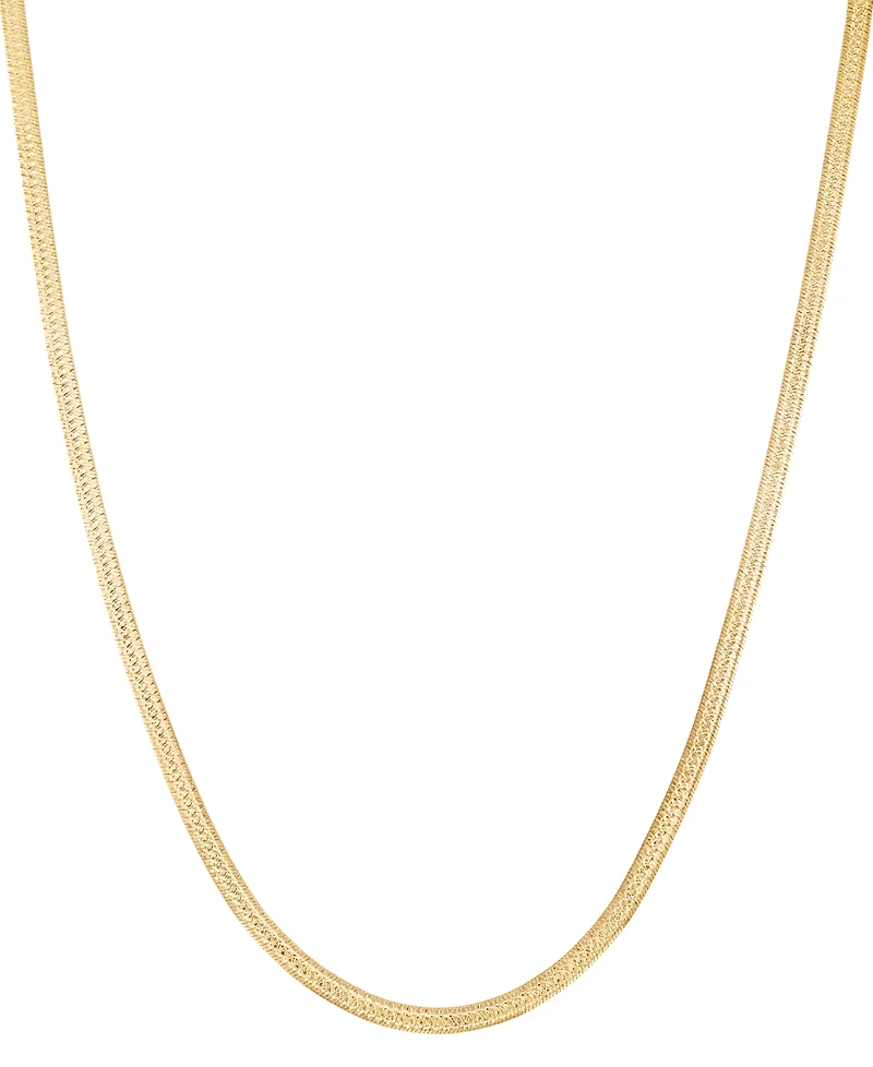 Macy's Diamond Cut Herringbone Extender Necklace in 18k Yellow Gold Over Sterling Silver