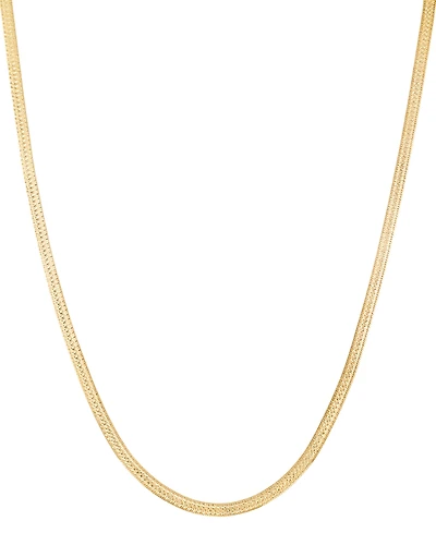 Macy's Diamond Cut Herringbone Extender Necklace in 18k Yellow Gold Over Sterling Silver