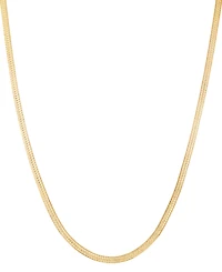 Macy's Diamond Cut Herringbone Extender Necklace in 18k Yellow Gold Over Sterling Silver