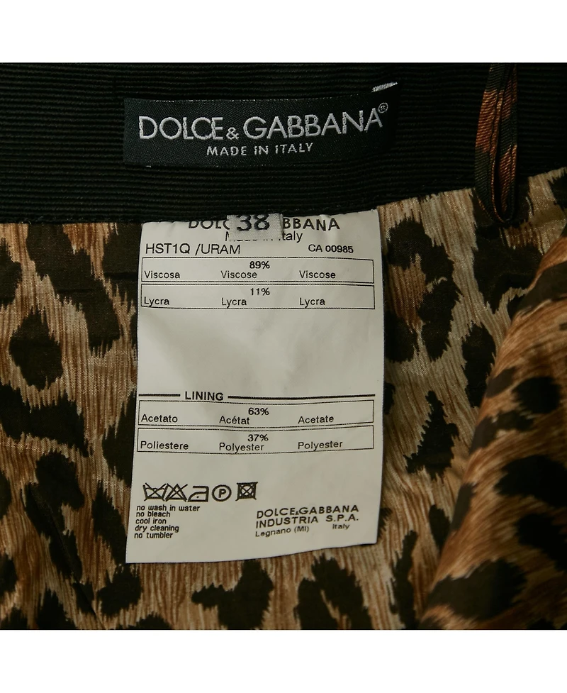 Pre-Owned Dolce & Gabbana Women's Black Textured Stretch Crepe Knee-Length Skirt