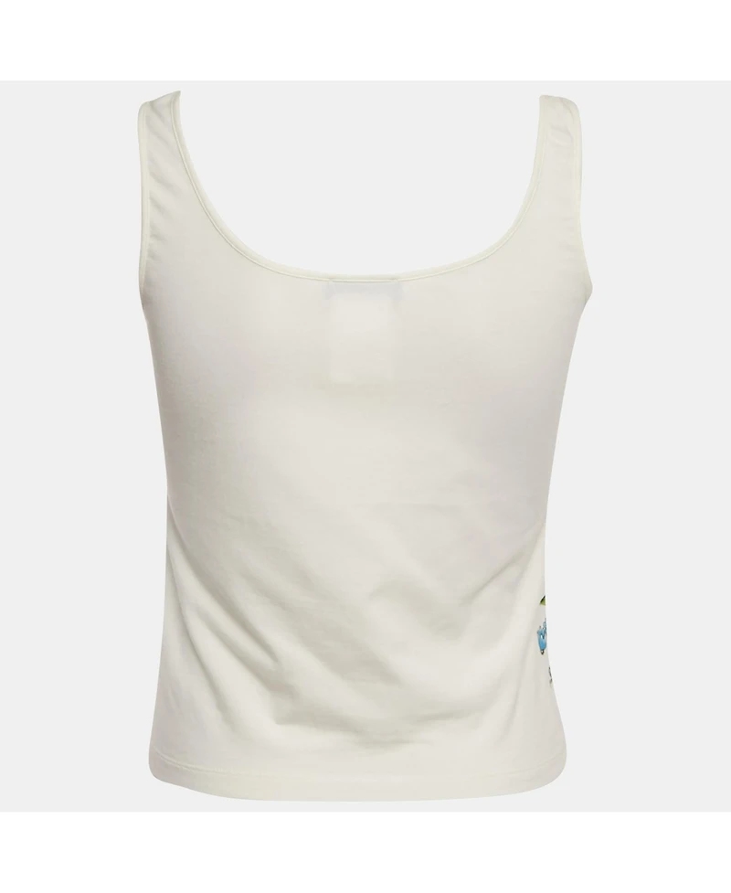 Pre-Owned Versace Women's Jeans Couture Printed Cotton Knit Tank Top