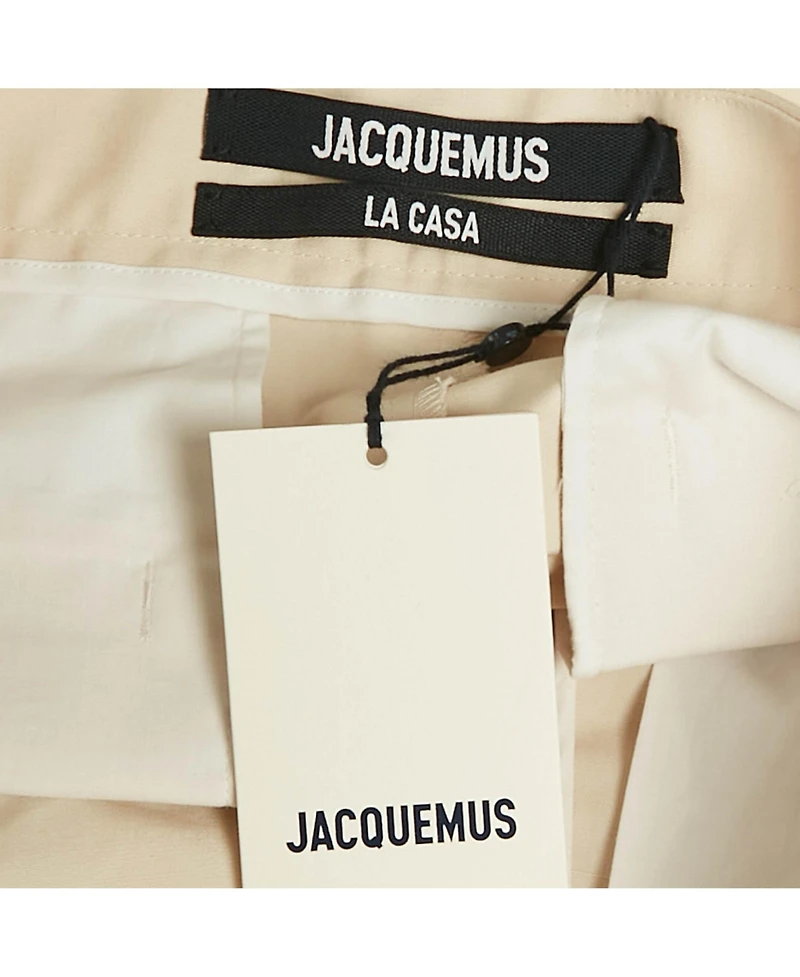 Pre-Owned Jacquemus Men's Beige Cotton Straight Leg Trousers