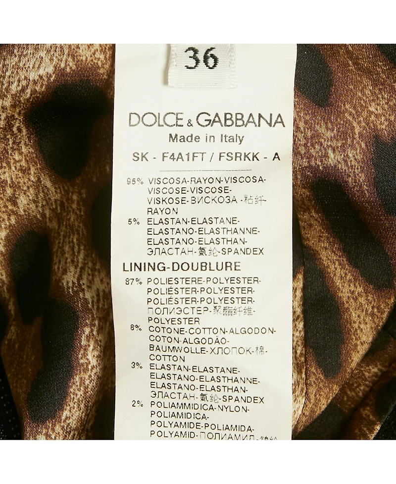 Pre-Owned Dolce & Gabbana Women's Brown Animal & Floral Print Crepe Midi Skirt