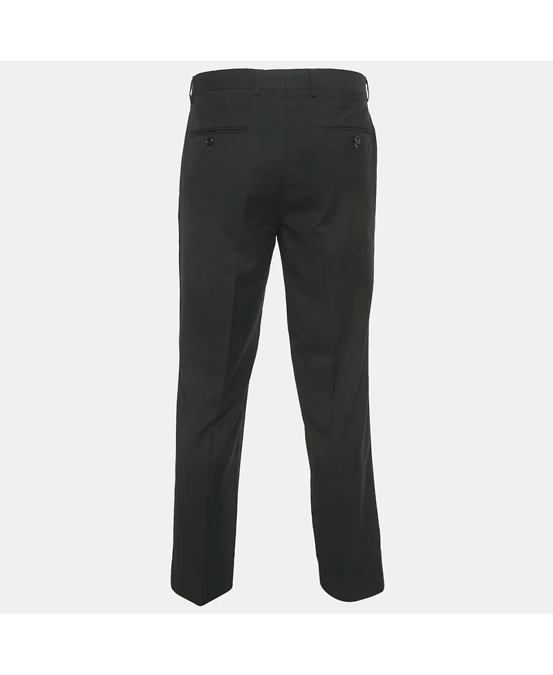Pre-Owned Balmain Men's Black Cotton Formal Trousers