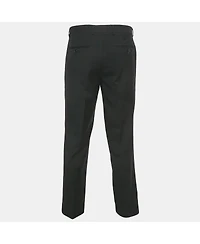 Pre-Owned Balmain Men's Black Cotton Formal Trousers