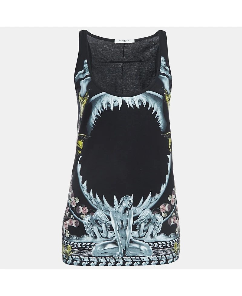 Pre-Owned Givenchy Women's Black Print Cotton Knit Tank Top