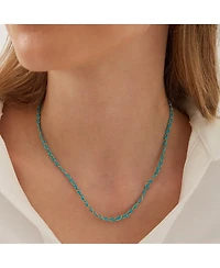 Spero London Women's Handmade Rope Braided Sterling Silver Beaded Chain Necklace